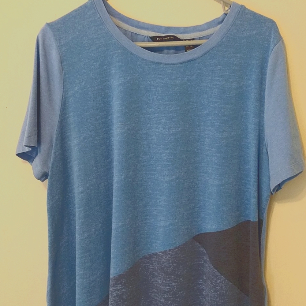 H by Halston Color Block  T-shirt Large